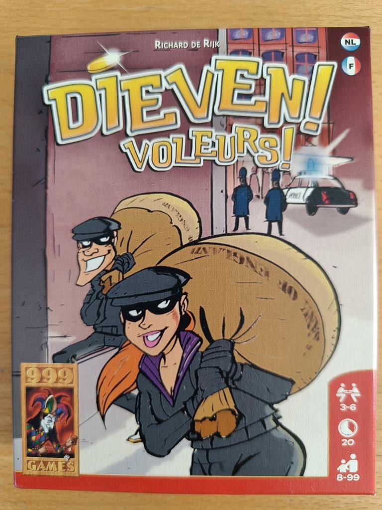 Dieven! Voleurs! Kaartspel van 999 Games, Hobby en Vrije tijd, Vijf spelers of meer, Ophalen of Verzenden, Zo goed als nieuw, 999 Games