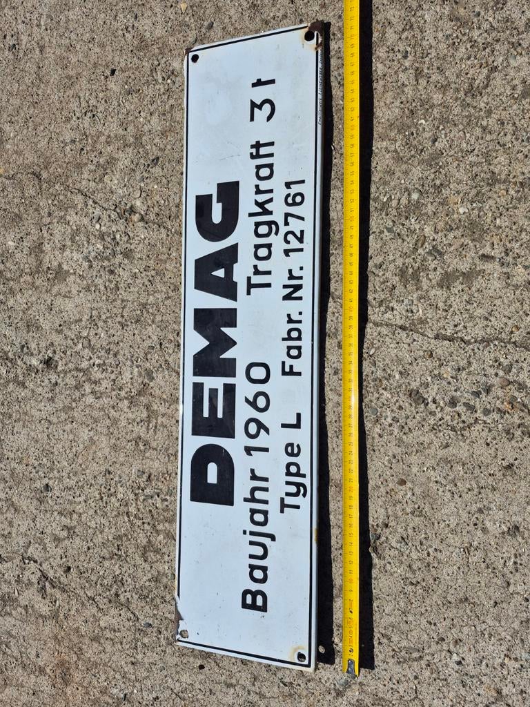 Emaille reclame bord.Demag, Antiek en Kunst, Antiek | Emaille, Ophalen of Verzenden