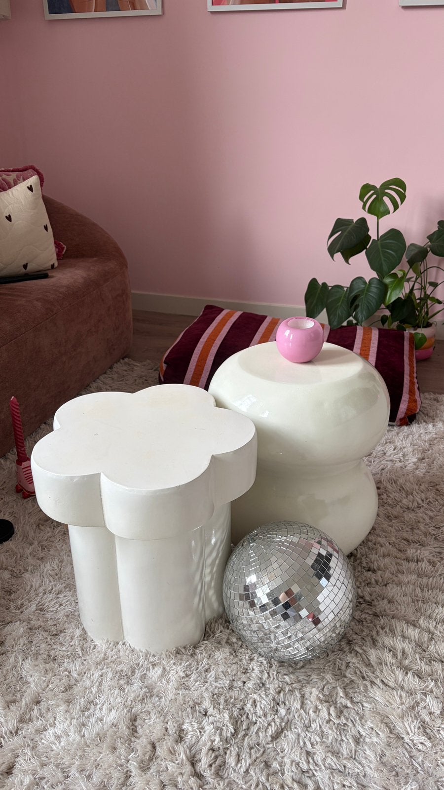 Salontafel/bijzettafel, Ophalen, Zo goed als nieuw, Rond, Minder dan 55 cm