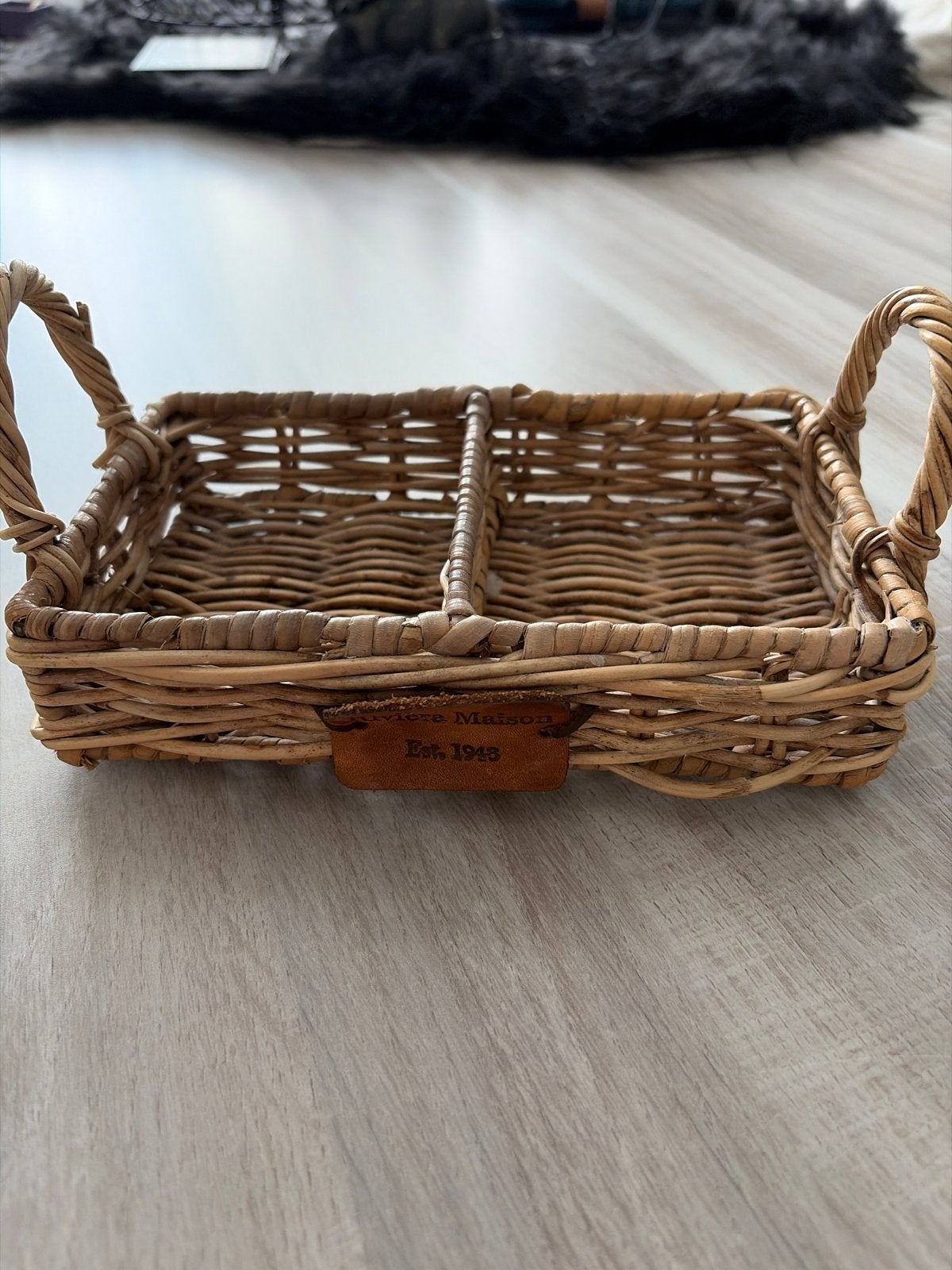 Riviera Maison Rieten Bestekbakje/Opbergmandje, Vintage, Ophalen of Verzenden, Zo goed als nieuw, Natuurlijk materiaal