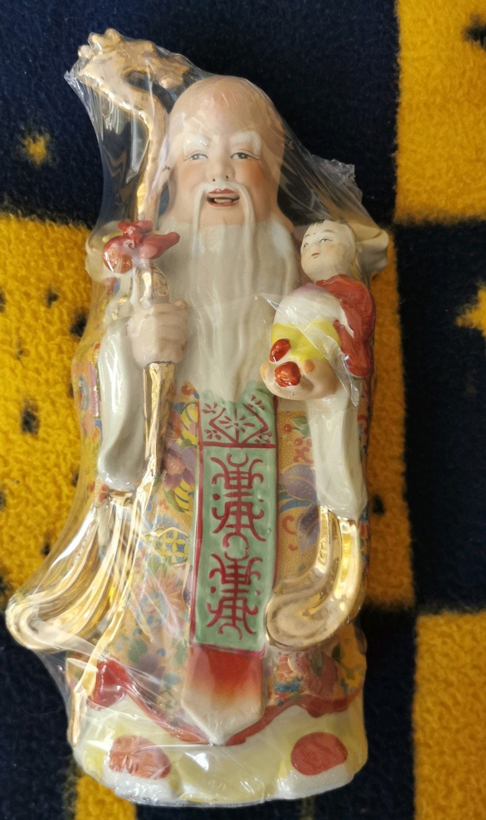 Shou - Chinese Beeld - God van Lang Leven & Gezondheid 35cm, Handgemaakt, Ophalen of Verzenden, 20 - 50 cm, Beeld