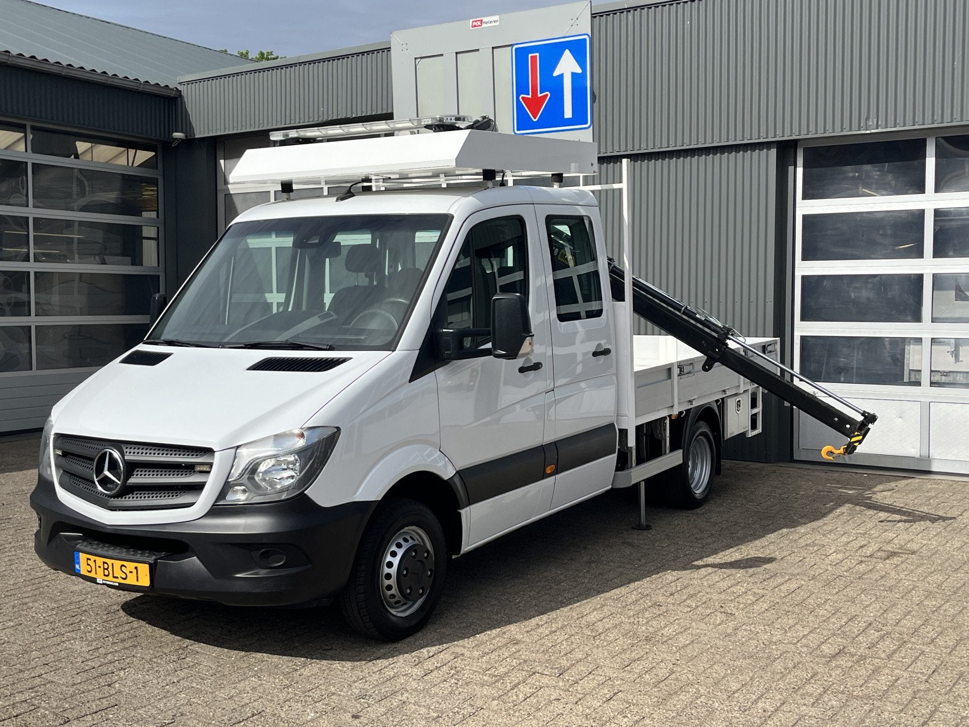 Mercedes-Benz Sprinter 514 CDI 366 Hiab Laadkraan 018T Trekh, Stof, Gebruikt, Wit, Bedrijf