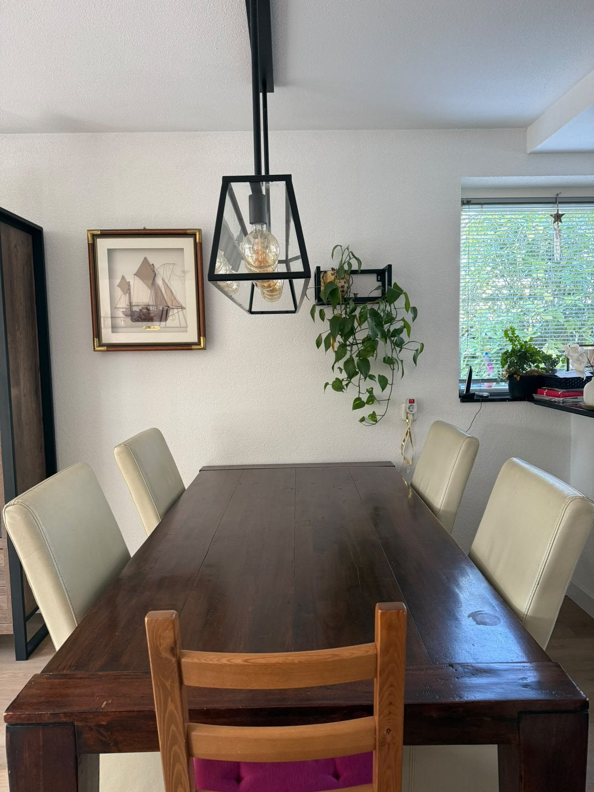 Eettafel en stoelen, Ophalen, Gebruikt, 4 tot 6 stoelen