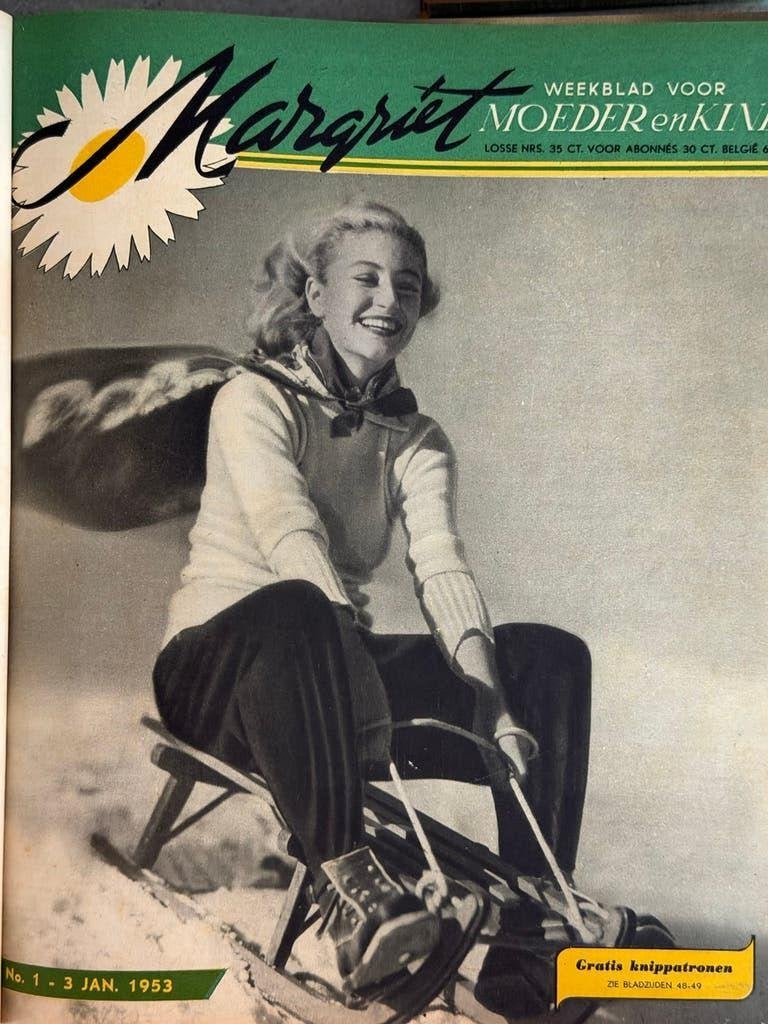Margriet Weekblad voor moeder en kind 1953 compleet ingebond, Verzenden, Gelezen, Damesbladen