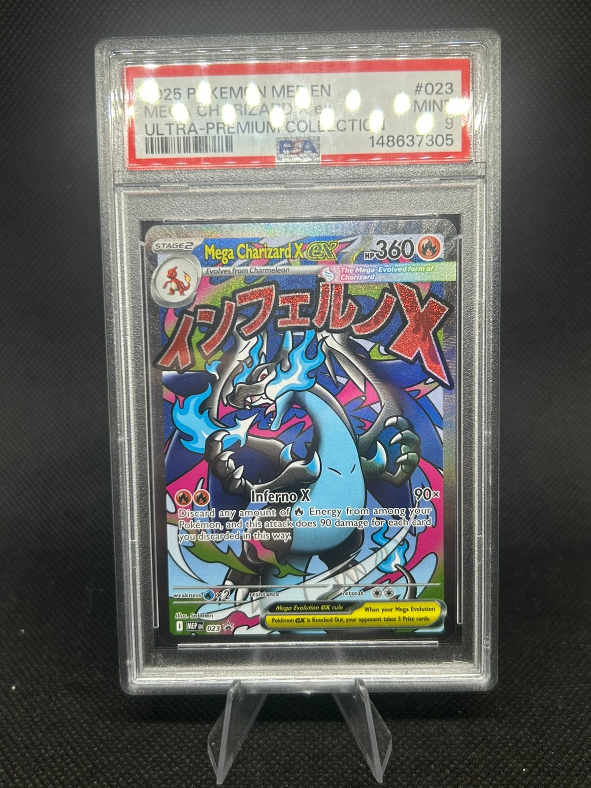 Pokemon Promo M Charizard X Ex Psa 9, Ophalen of Verzenden, Nieuw, Losse kaart, Foil