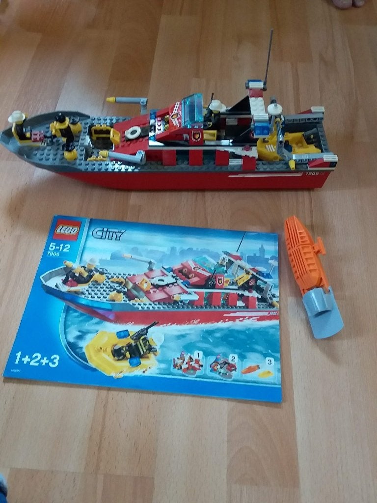 lego nr 7906 brandweer boot, Lego, City, Gebruikt, Inclusief minifiguren