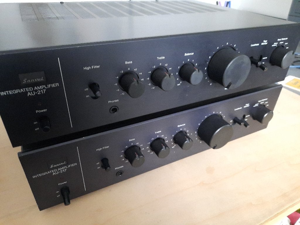 Twee stuks Sansui AU-217 versterker, Gebruikt, Ophalen, Overige merken, Minder dan 60 watt