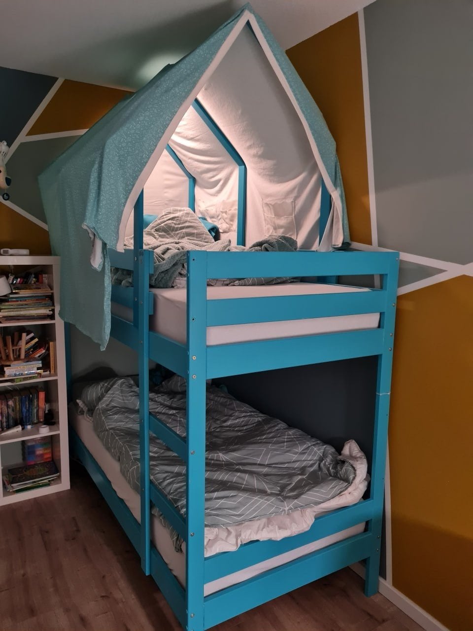 IKEA MYDAL Stapelbed met dak(optioneel) en één matras, Ophalen, Gebruikt, 90 cm, 160 tot 180 cm