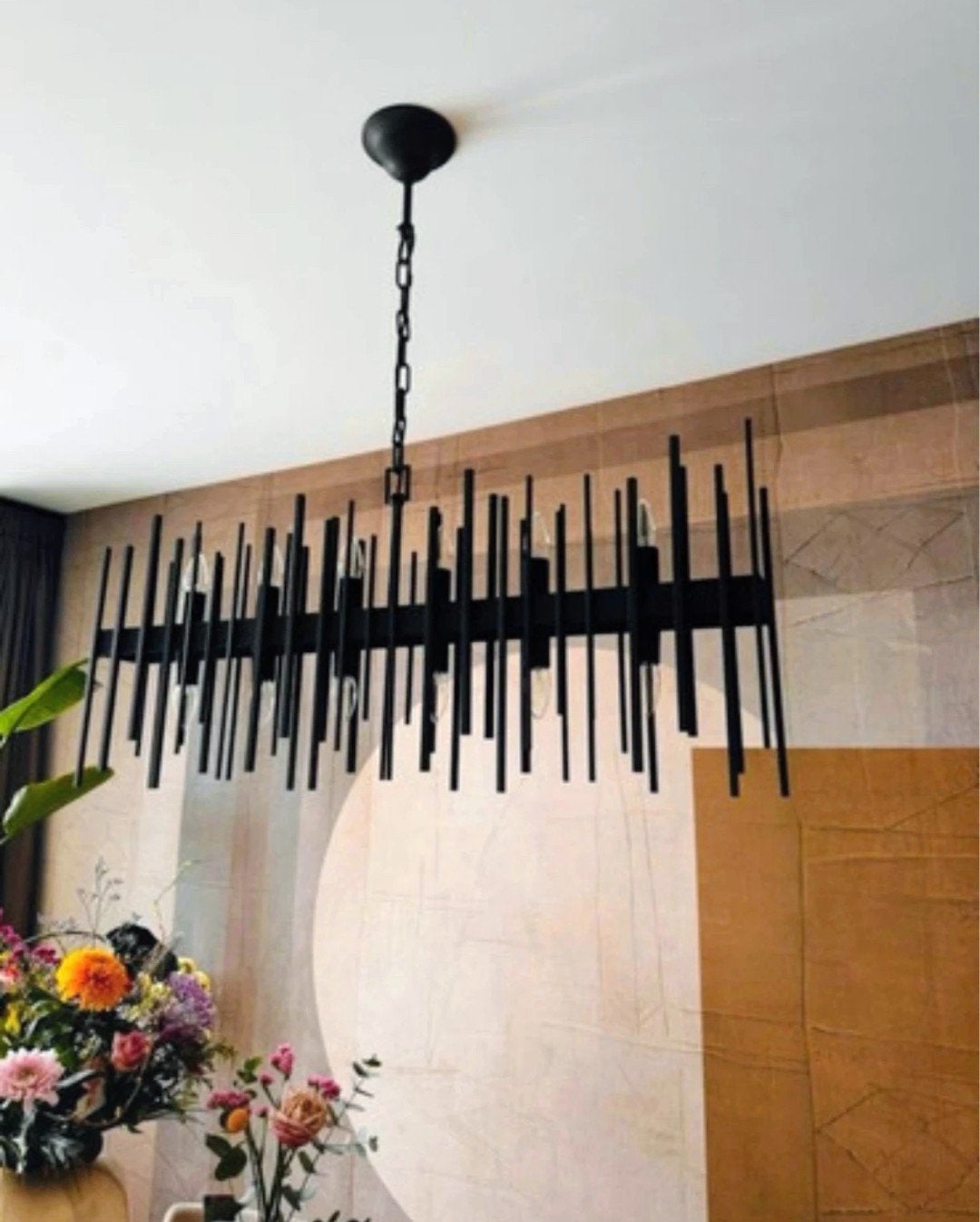 Moderne Zwarte Hanglamp - Leclercq & Bouwman, Huis en Inrichting, Ophalen of Verzenden, Zo goed als nieuw