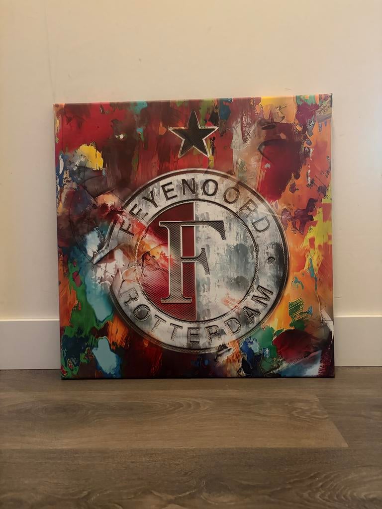 Feyenoord Rotterdam Schilderij - Abstracte Kunst, Antiek en Kunst, Ophalen of Verzenden