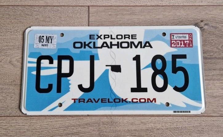 Kentekenplaat nummerplaat nummerbord Oklahoma 2017, Ophalen of Verzenden, Gebruikt, Auto's