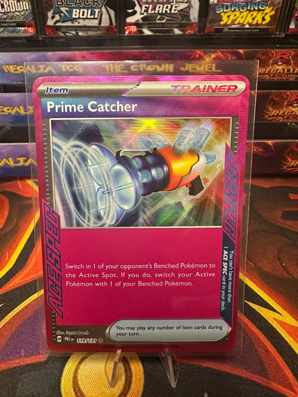 Prime Catcher (PRE 119) Prismatic Evolutions, Ophalen of Verzenden, Zo goed als nieuw, Losse kaart, Foil