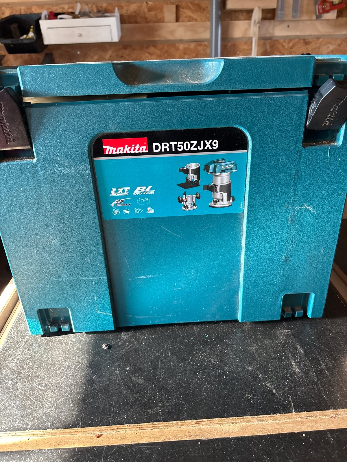 Makita DRT50ZJX9 18V LXT Accu Boven- en Kantenfrees, Ophalen, Gebruikt, Elektrisch, Bovenfrees