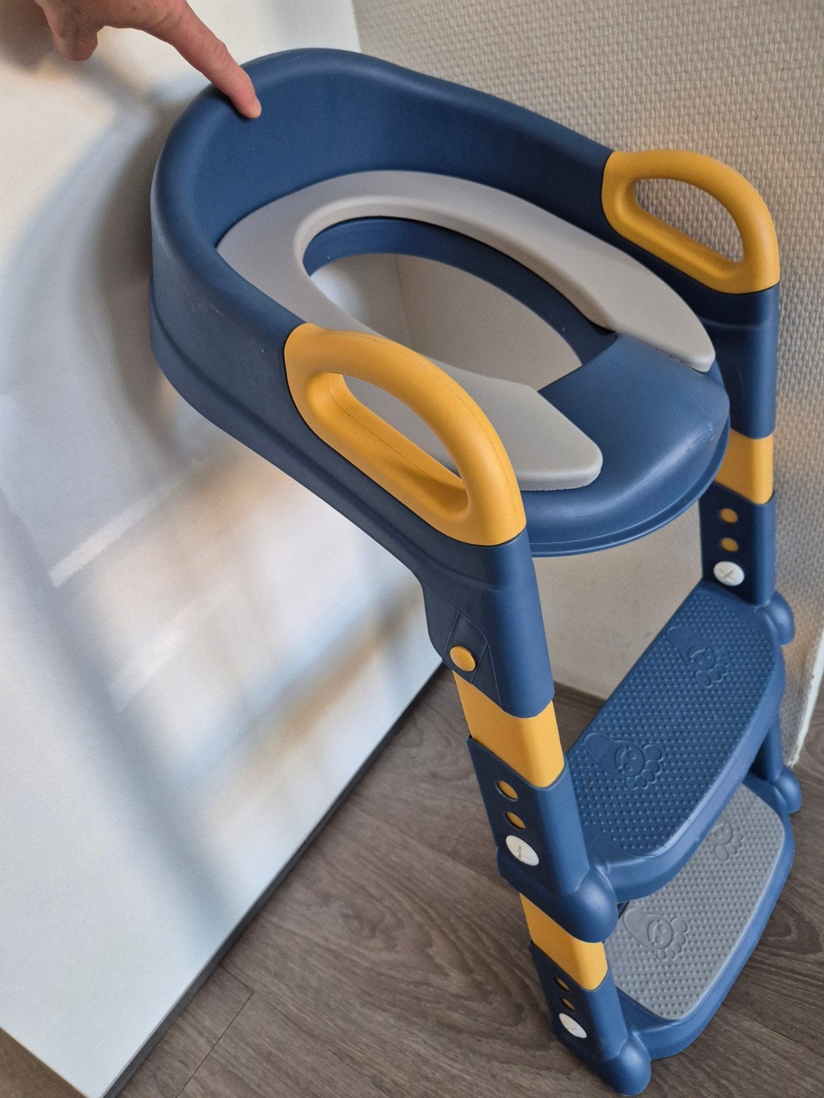 Kinder toiletbril met opstapje - Blauw/Geel, Kinderen en Baby's, Ophalen