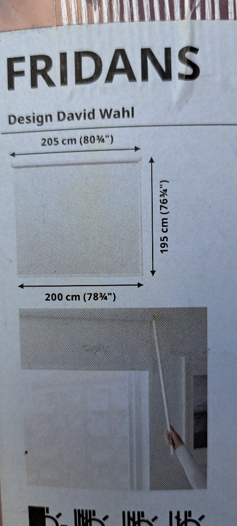 FRIDANS Verduisterend rolgordijn, Ophalen, 200 cm, Rolgordijn, 190 cm