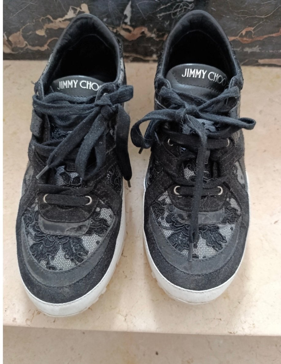 Jimmy Choo sneakers maat 38, Zwart, Ophalen of Verzenden, Sneakers of Gympen, Zo goed als nieuw