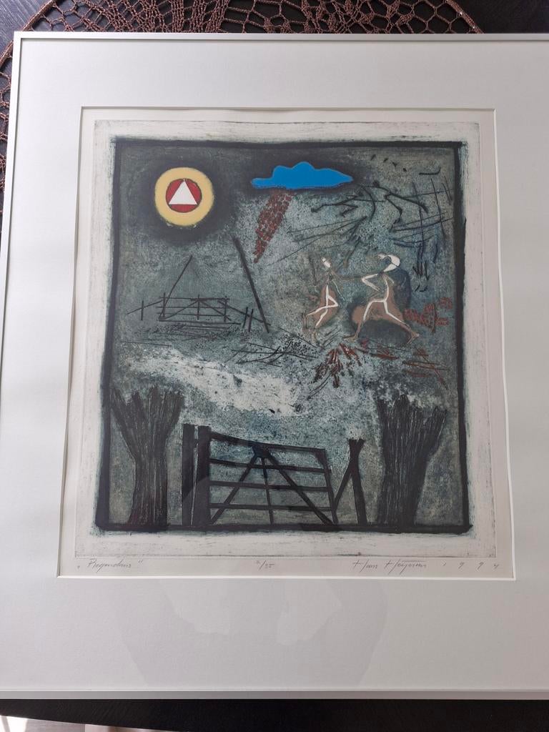 Hans Heijdeman 1994 schilderij "regendans", Verzenden