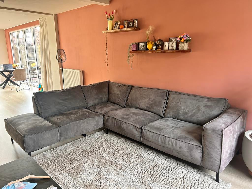 MOOIE GROTE HOEKBANK TE KOOP!, Ophalen, Gebruikt, Stof