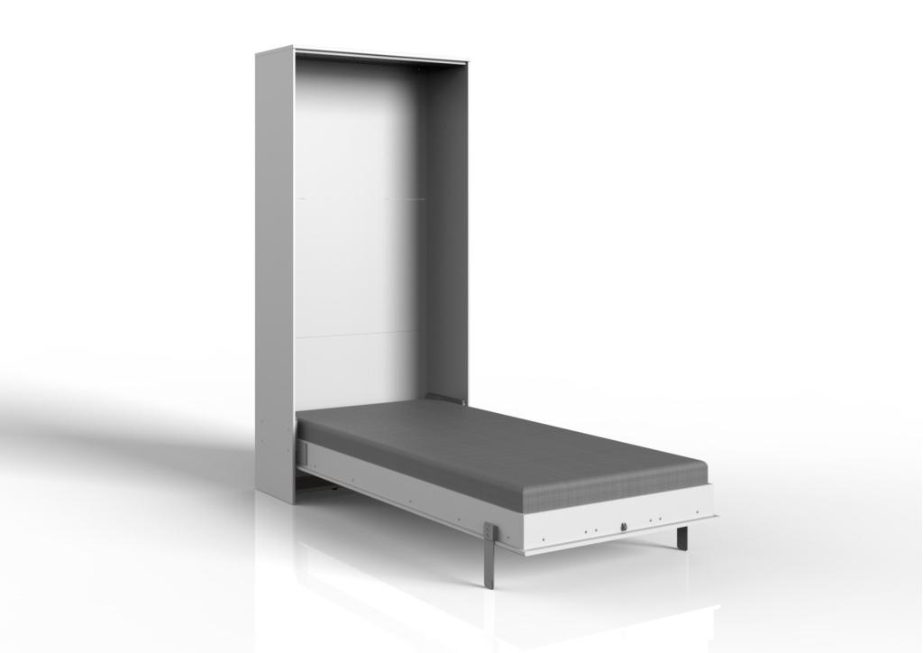 Juist opklapbed verticaal - 90x200 - Wit, Niet ingevuld, Niet ingevuld, Niet ingevuld