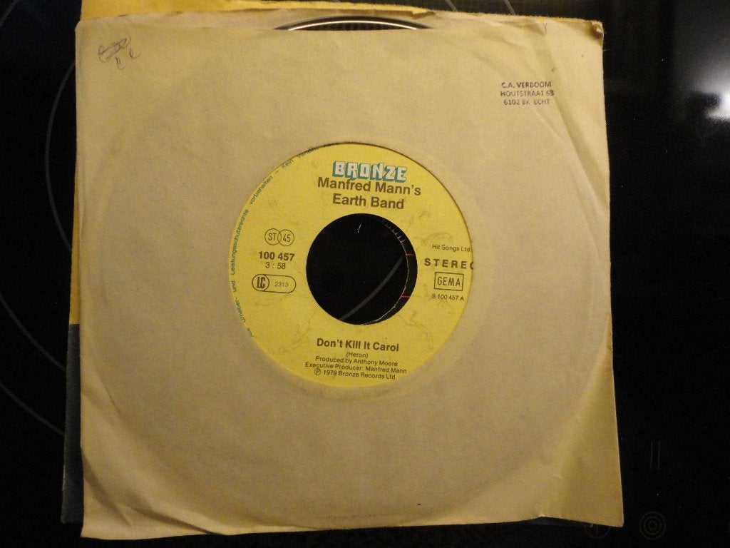 Manfred Mann's Earth Band - Don't kill it Carol Germany 1979, Gebruikt, Originele persing, 7 inch, Ophalen of Verzenden