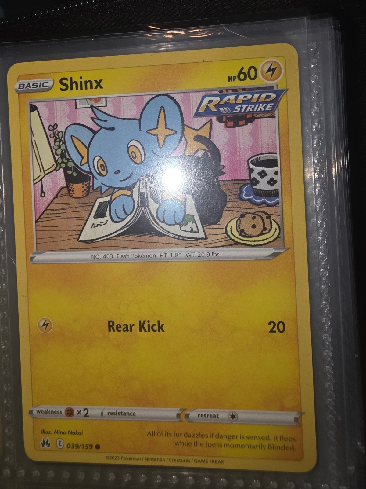 Pokémon Kaart Shinx 039/159 Rapid Strike, Ophalen of Verzenden, Nieuw, Losse kaart, Foil