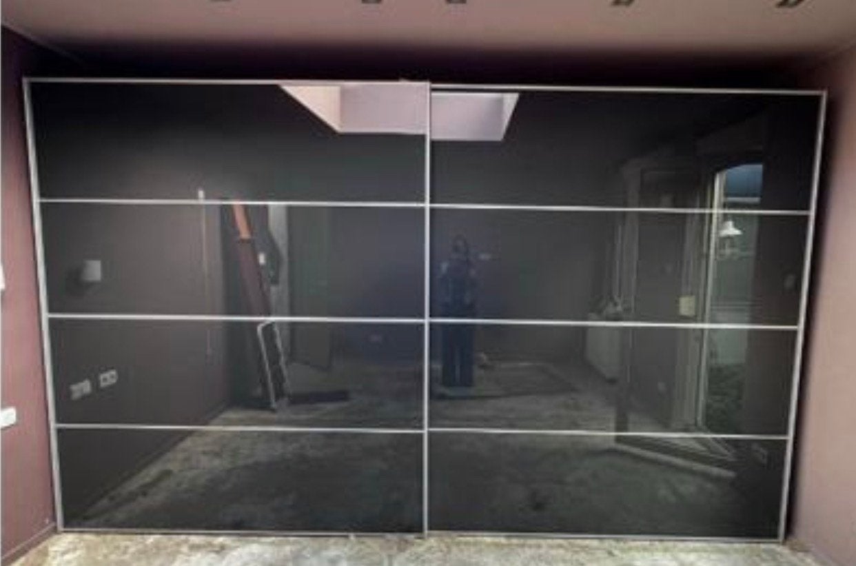 Grote IKEA kast met schuifdeur en spiegel, Ophalen, Met lade(s), Gebruikt, 200 cm of meer