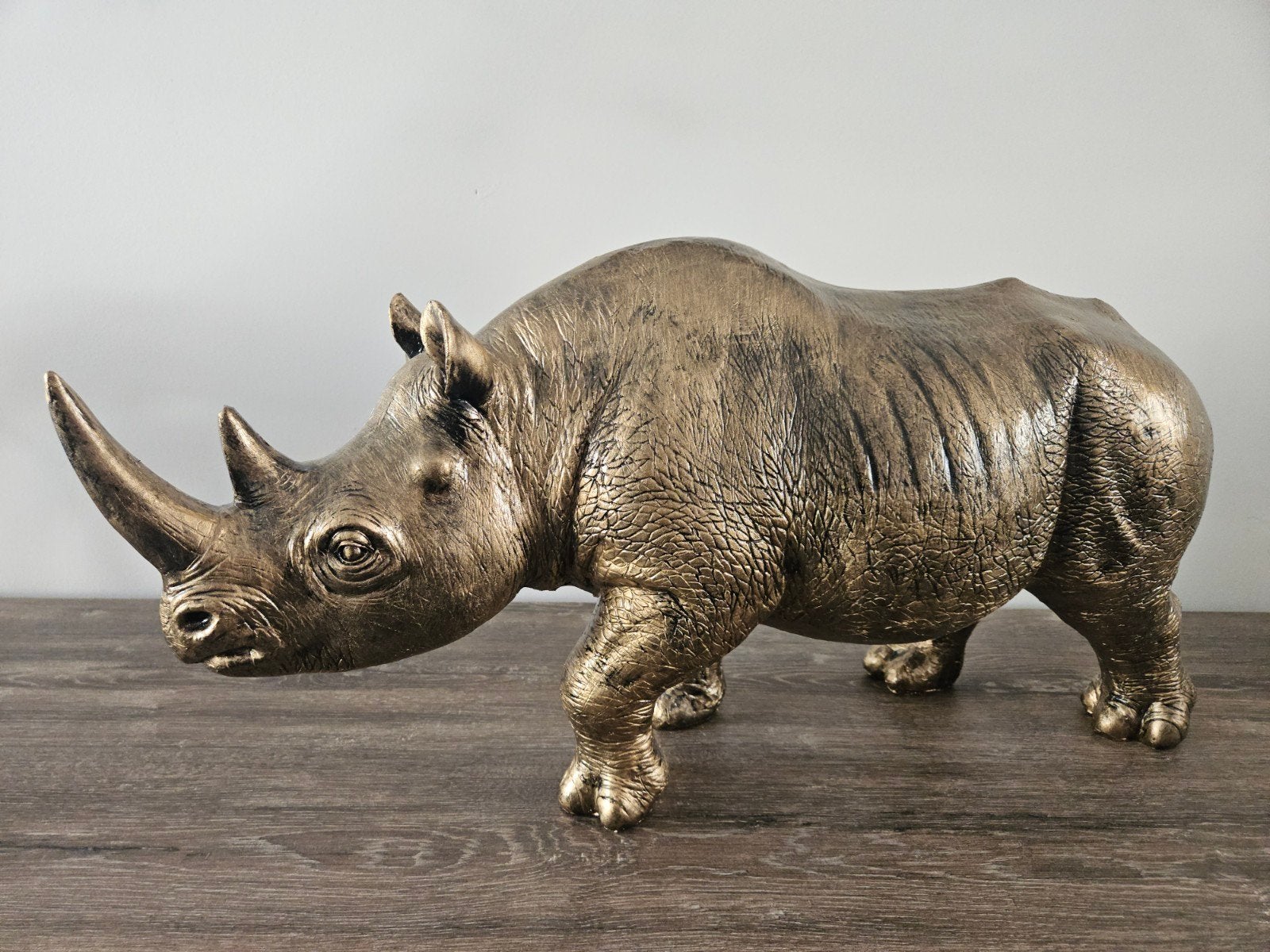 Neushoorn Beeld - Bronskleurig, Ophalen, Zo goed als nieuw, Modern