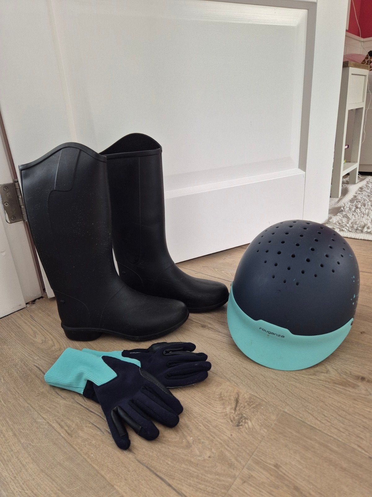 Paardrijlaarzen, cap en handschoenen kind, Dieren en Toebehoren, Ophalen, Kinderen, Dressuur, Fouganza