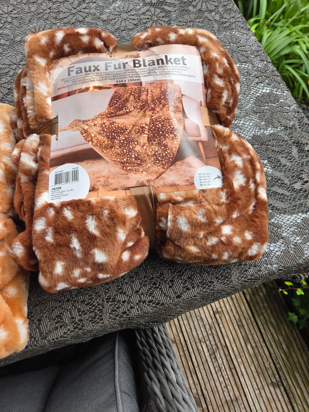 Nieuw Faux Fur Bambi Deken - 140x180cm, Woondeken, Verzenden, Nieuw, Imitatiebont