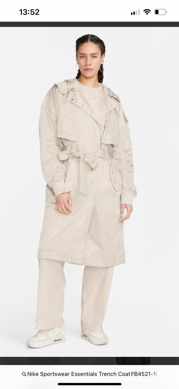 Nieuwe Nike Sportswear Essentials Trenchcoat FB4521-104, Ophalen of Verzenden, Zo goed als nieuw, Maat 36 (S), Beige