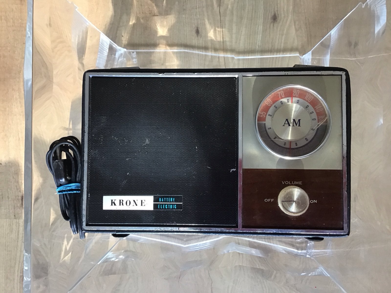 Vintage Krone AM Radio - Draagbaar en Batterij/Elektrisch, Ophalen of Verzenden, Gebruikt, Radio