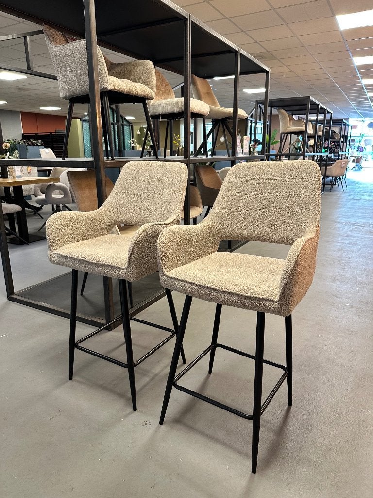 Zandkleurig barkruk - beige barkruk - taupe barkrukken, Huis en Inrichting, Barkrukken, 5 krukken of meer, Ophalen, Nieuw, 60 tot 90 cm