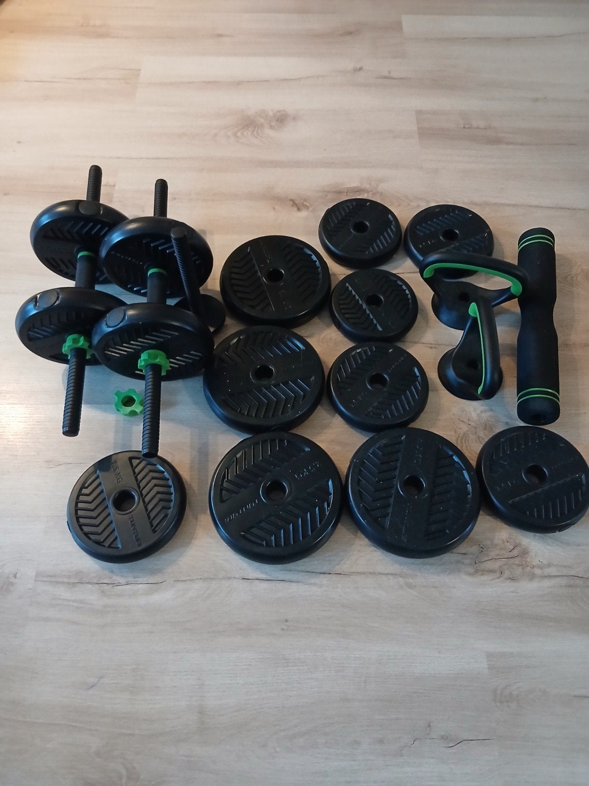 Tunturi Vinyl Barbell & Dumbbell Set (28kg), Ophalen, Zo goed als nieuw, Benen, Dumbbell