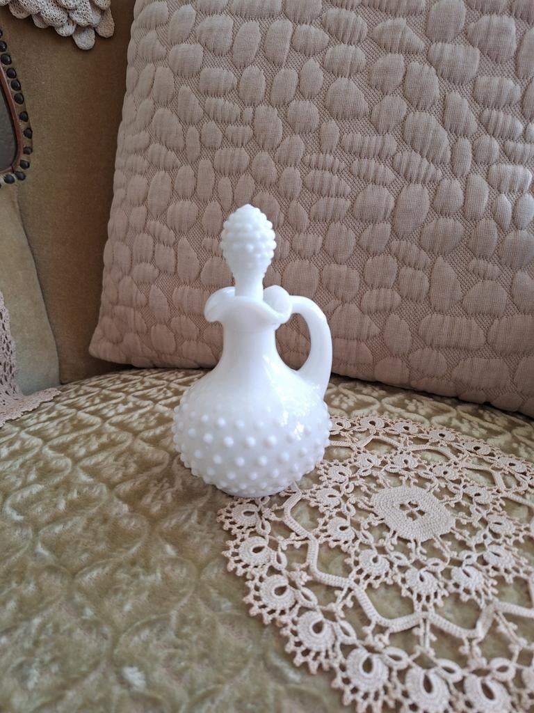 Vintage Wit Opaline Karafje van Avon ** Mimosa **, Ophalen of Verzenden