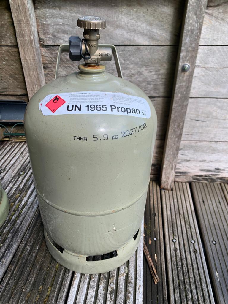 6 kg Duitse gasfles propaan, Ophalen, Gebruikt