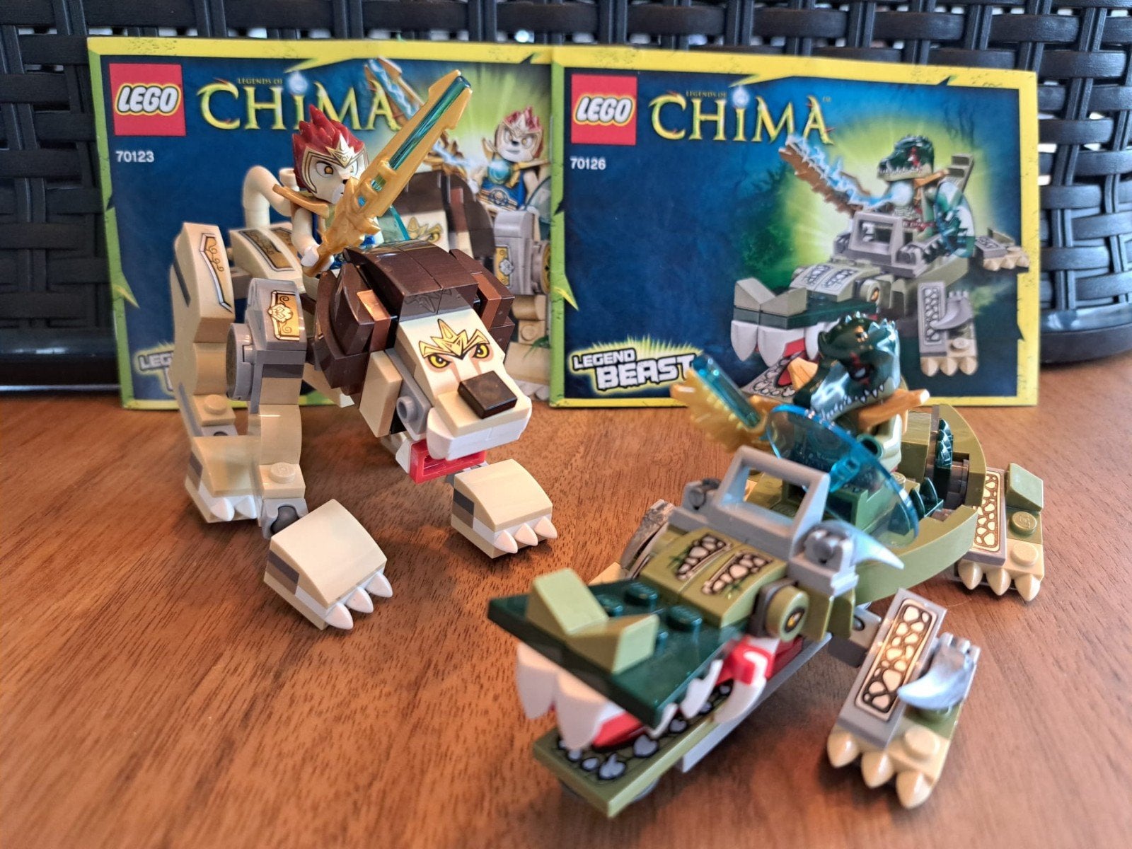 LEGO Chima Legend Beasts: Leeuw (70123) & Krokodil (70126), Compleet, Gebruikt, Overige thema's, Lego