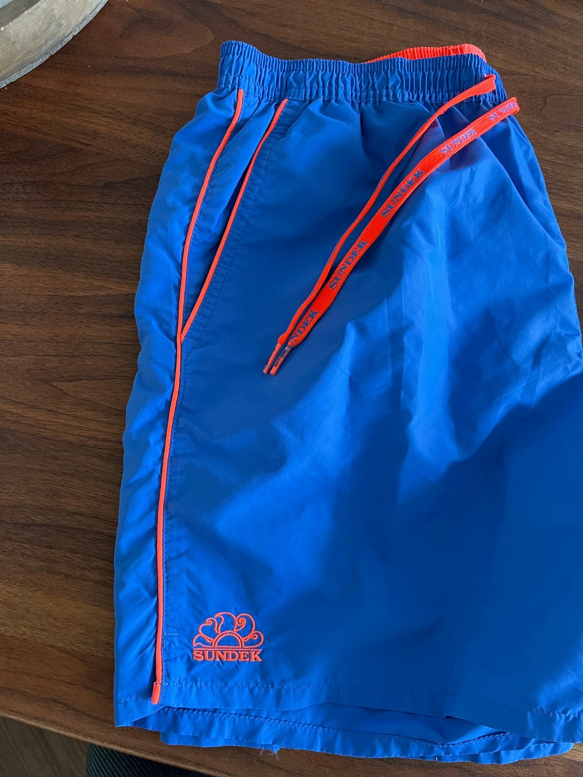 Sundek Zwemshort L- - ZGAN Blauw met Oranje Details, Kleding | Heren, Badmode en Zwemkleding, Ophalen of Verzenden, Maat 52/54 (L)