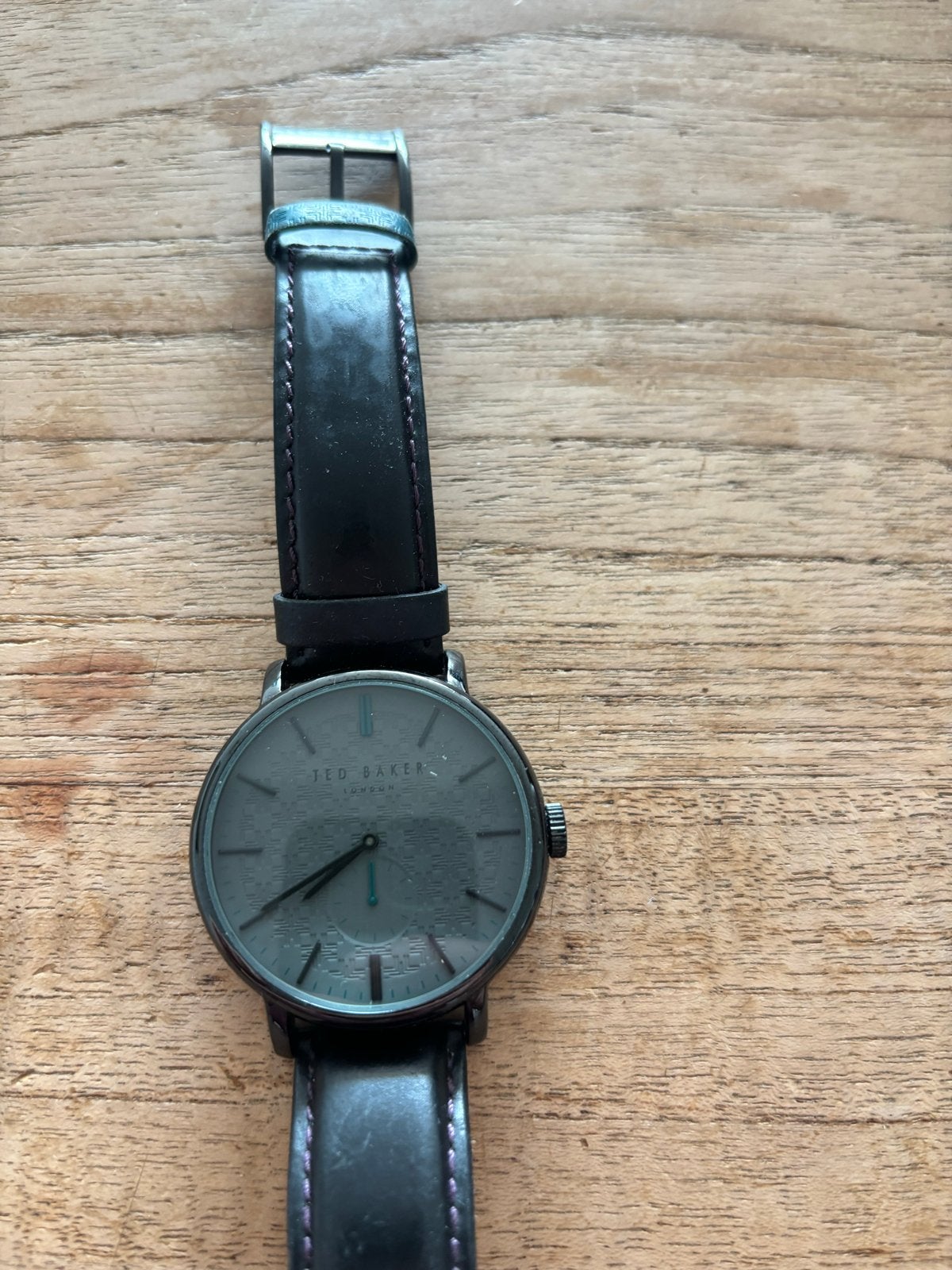 Ted Baker London Herenhorloge - Zwart met leren band, Overige merken, Staal, Polshorloge, Ophalen of Verzenden