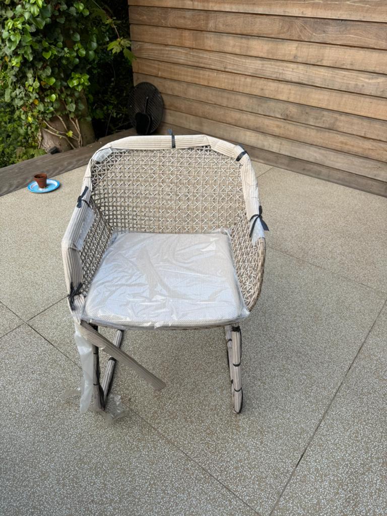 Borek Max & Luuk tuinstoel Mary Stone-Linen wicker twv 499€, Tuin en Terras, Ophalen, Nieuw, Aluminium