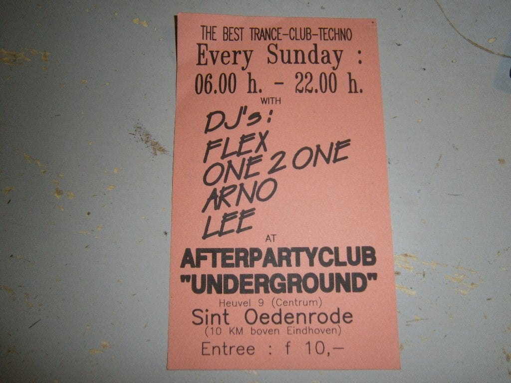 Underground Sint‑Oedenrode – Trance/Club/Techno Sunday Flyer, Verzamelen, Posters, Ophalen, A1 t/m A3, Rechthoekig Staand, Film en Tv