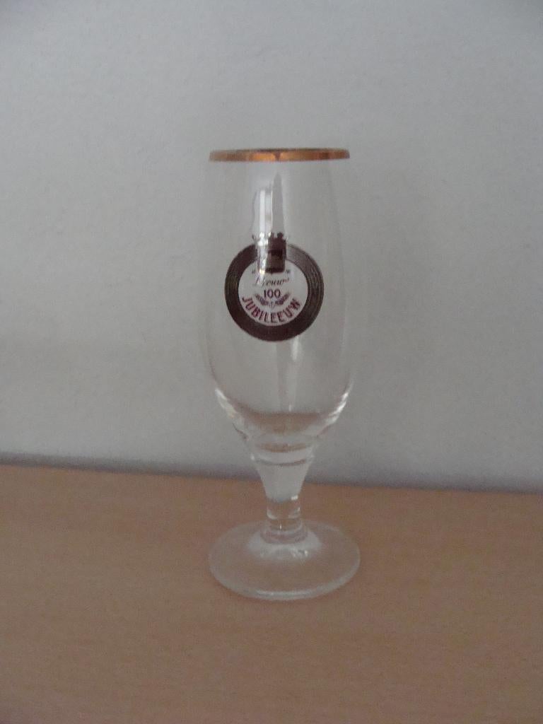 Bierglas Leeuw 100 JUBILEEUW - 1 glas aanwezig, Verzamelen, Biermerken, Nieuw, Glas of Glazen, Leeuw, Ophalen of Verzenden