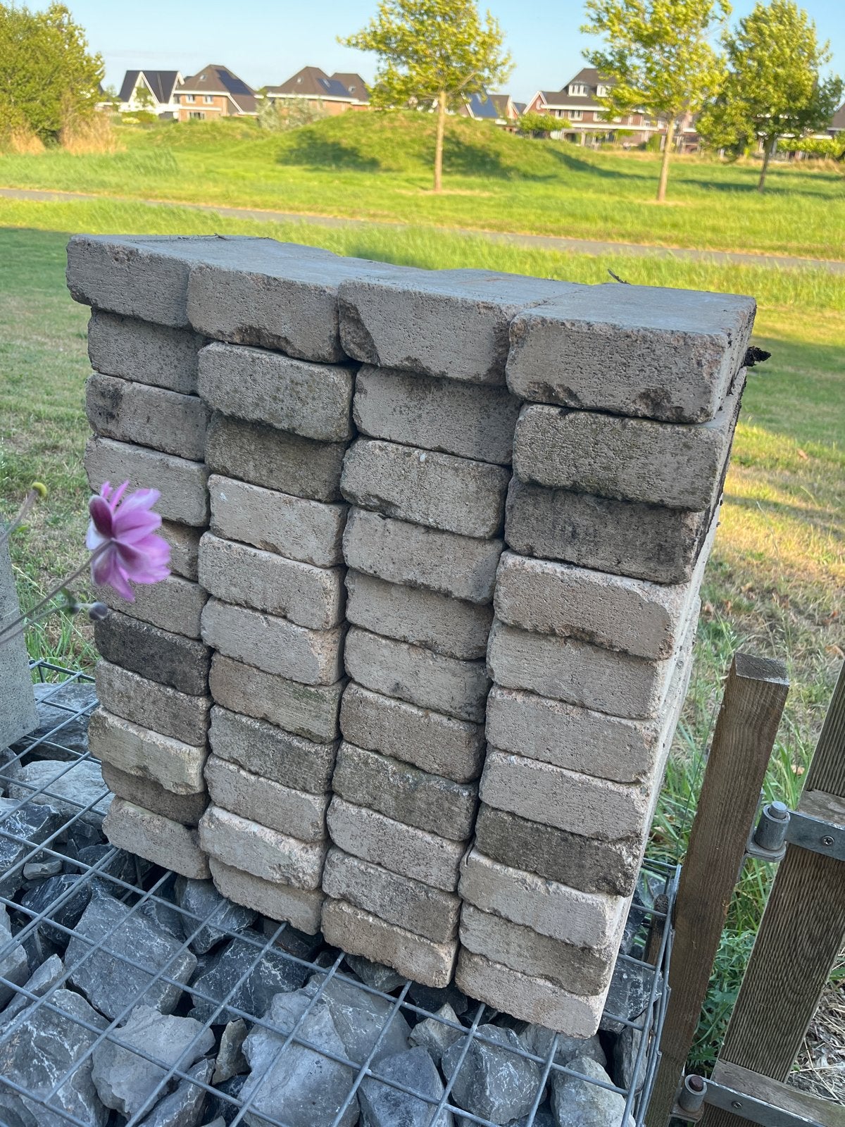 44 stuks buiten tegels 14x28x6cm, Ophalen, Gebruikt, Minder dan 5 m², Klinkers