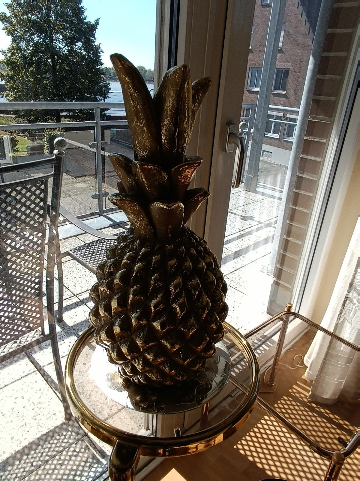 Gouden Ananas Decoratie Set - Modern & Stijlvol, Huis en Inrichting, Ophalen of Verzenden, Zo goed als nieuw, Goud, Metaal
