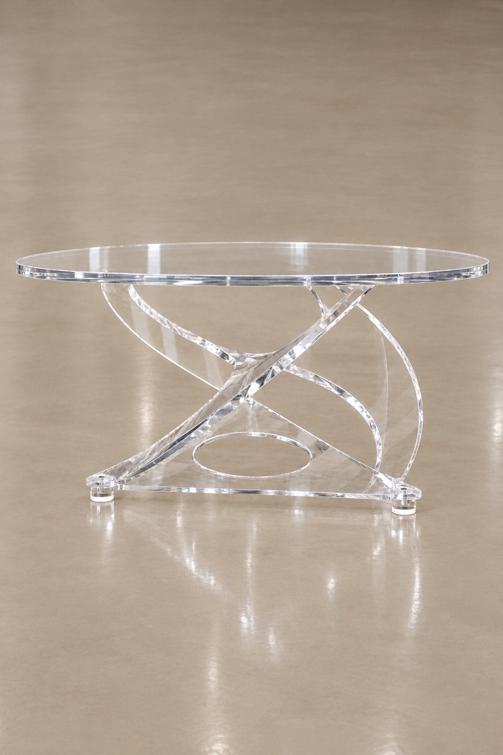 Salontafel plexiglas, propeller. Stijl van Knut Hesterberg, Huis en Inrichting, Ophalen, Kunststof, Gebruikt, 100 tot 150 cm