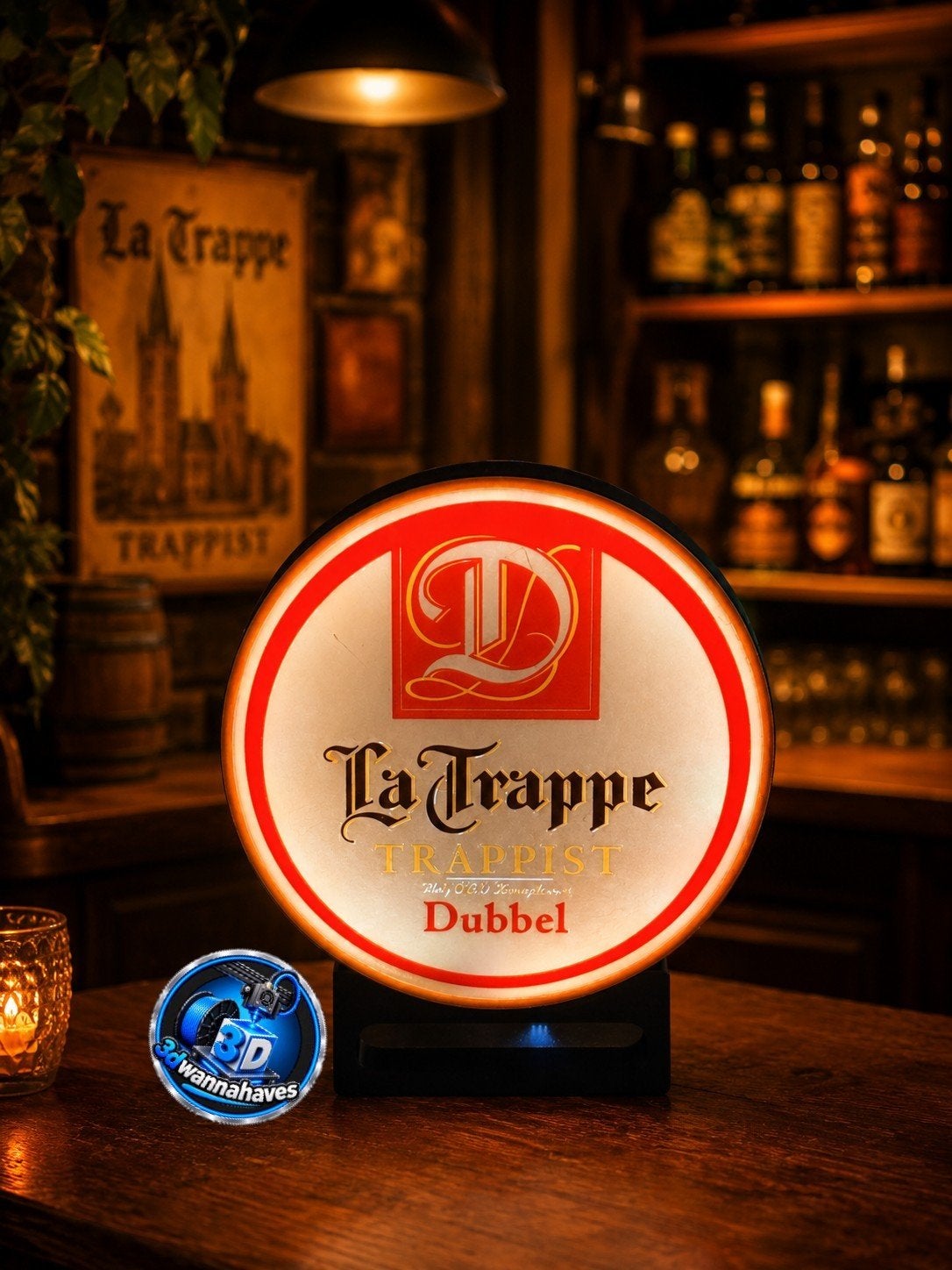 La Trappe Lichtbak met LED Verlichting - Trappist Dubbel, Ophalen of Verzenden, Nieuw, Reclamebord, Plaat of Schild, La Trappe
