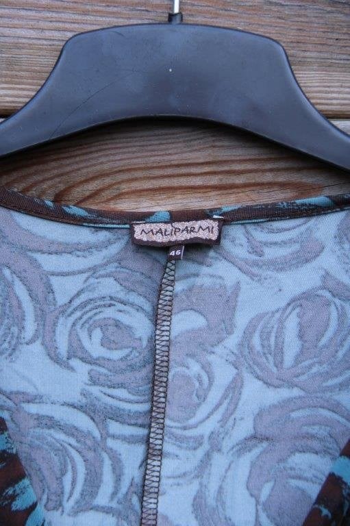 Jurk petrol/ bruin Maliparmi mt 46IT (EU40) Vaste prijs, Kleding | Dames, Maat 38/40 (M), Blauw, MAliparmi, Ophalen of Verzenden