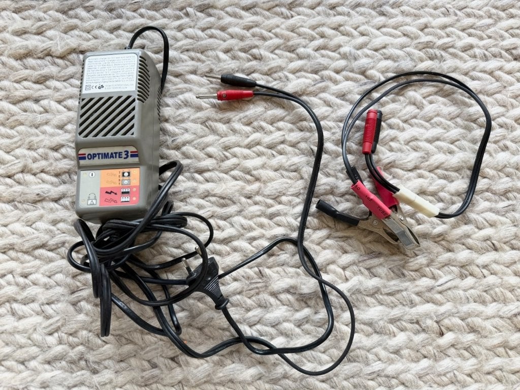 OptiMate 3 druppellader – compleet met accuklemmen, Gebruikt