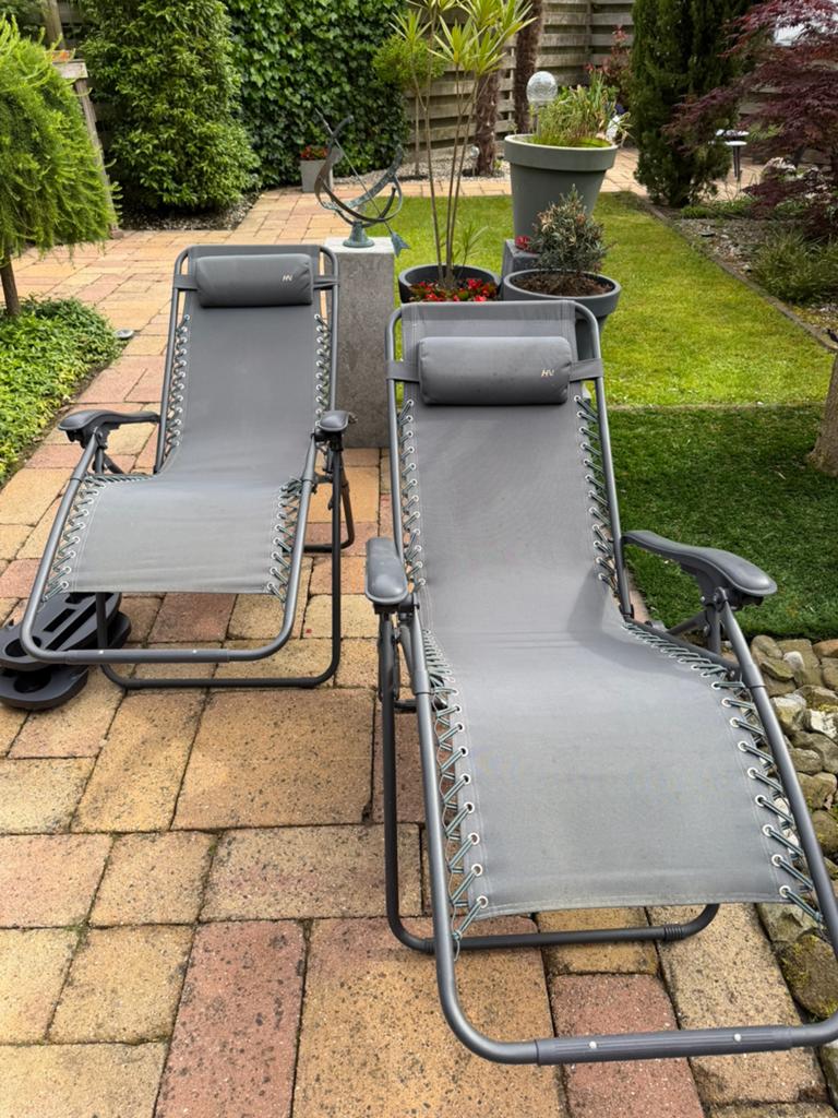 ANWB ligstoelen 2 stuks, Tuin en Terras, Ligbedden, Ophalen, Gebruikt, Aluminium