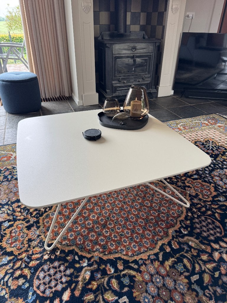 Leolux Cimber salontafel - wit crème, Ophalen, Gebruikt, 50 tot 100 cm, 50 tot 100 cm