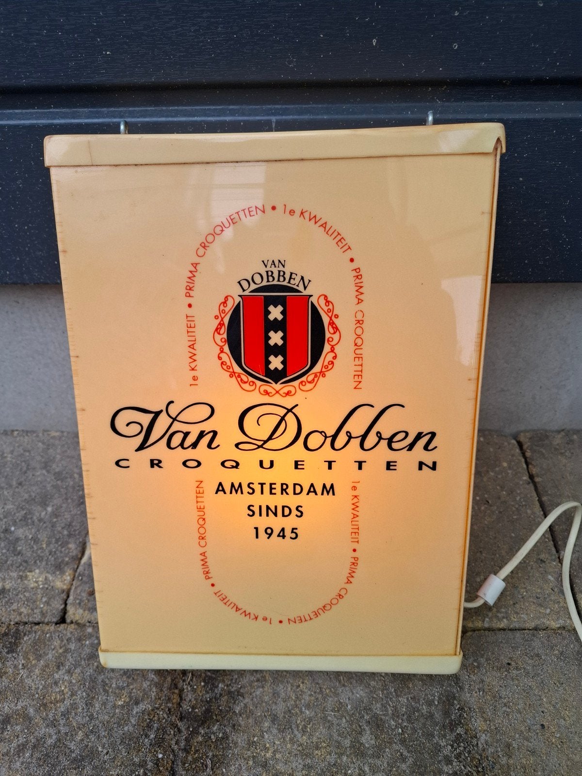 Vintage Van Dobben Croquetten Lichtbak Reclame, Ophalen of Verzenden